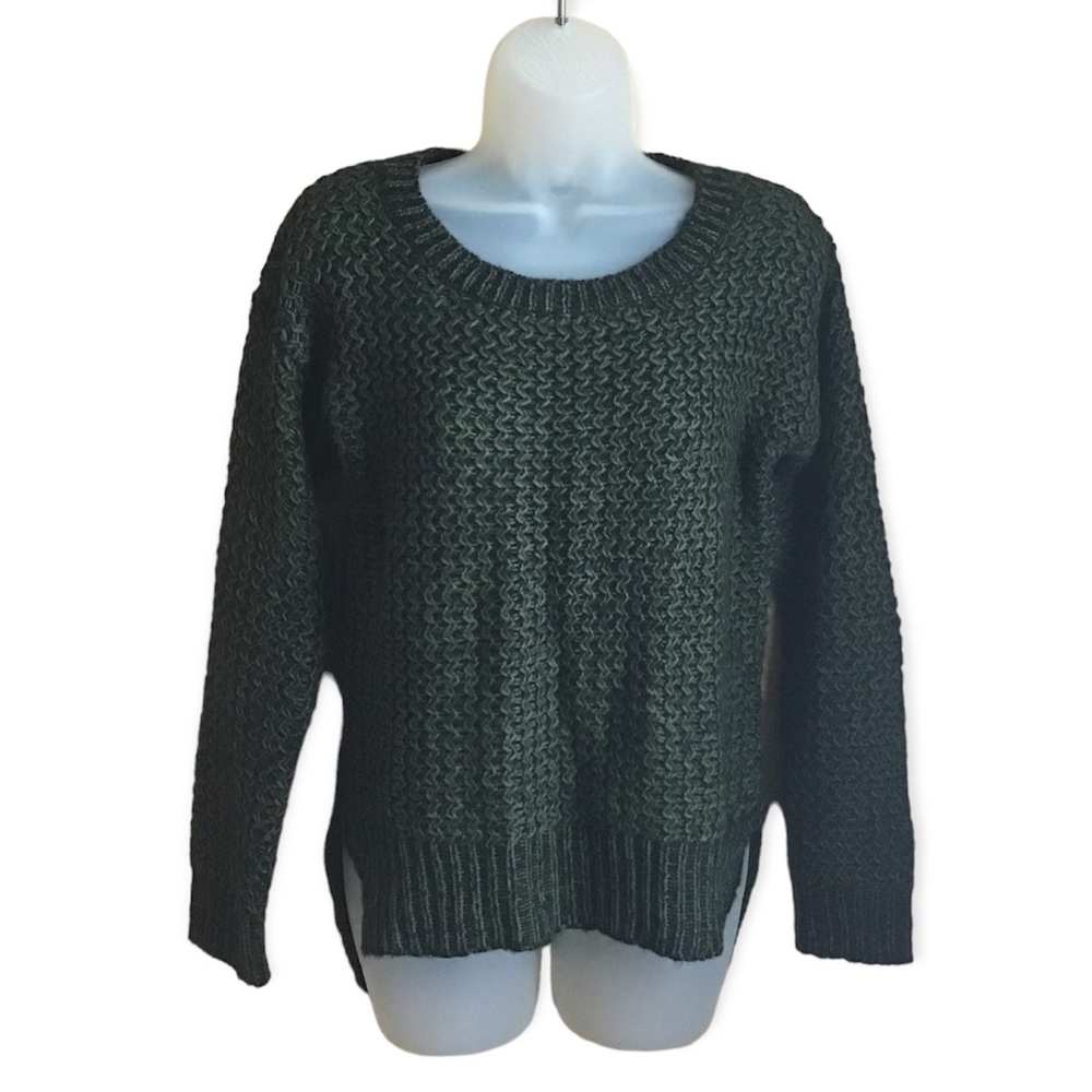 Harlowe & Graham Sweater Women’s Green Black Hi Lo Party Winter Holiday Sz XS
